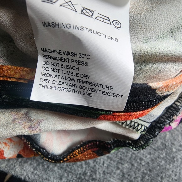 FARM Rio Anthropologie Maxi Dress Large Floral Boho Flare Sleeve Esmeralda Black - Picture 11 of 13